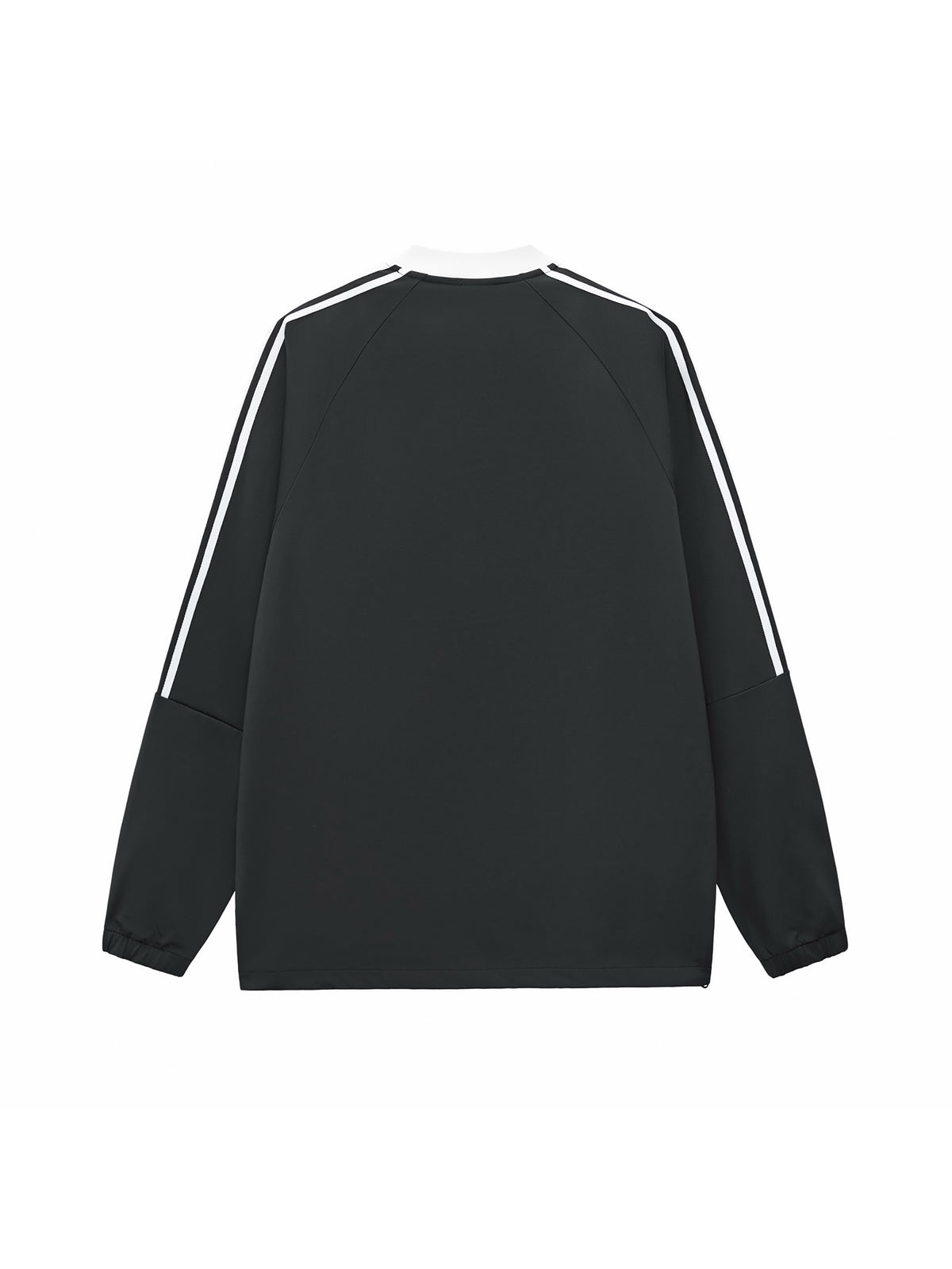 Humanist Oversized V‑Neck Track Sweatshirt – Black