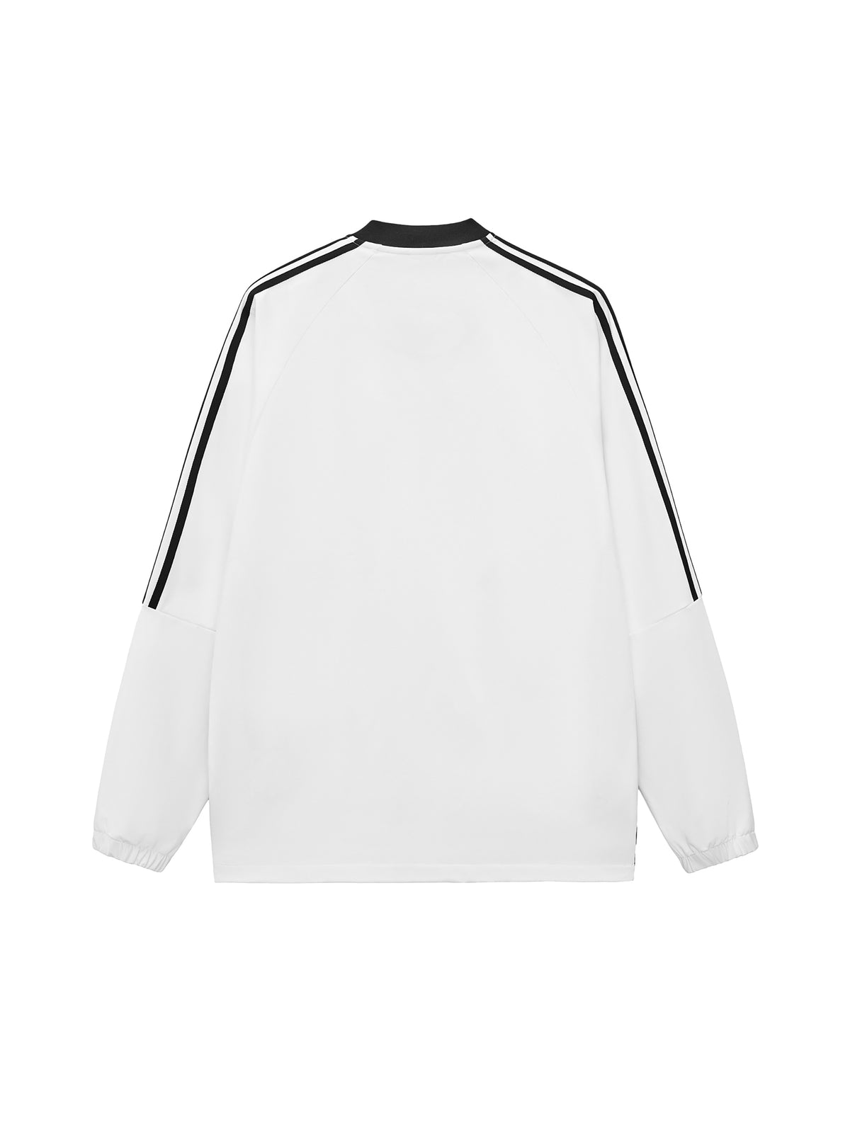 Humanist Oversized V‑Neck Track Sweatshirt – White